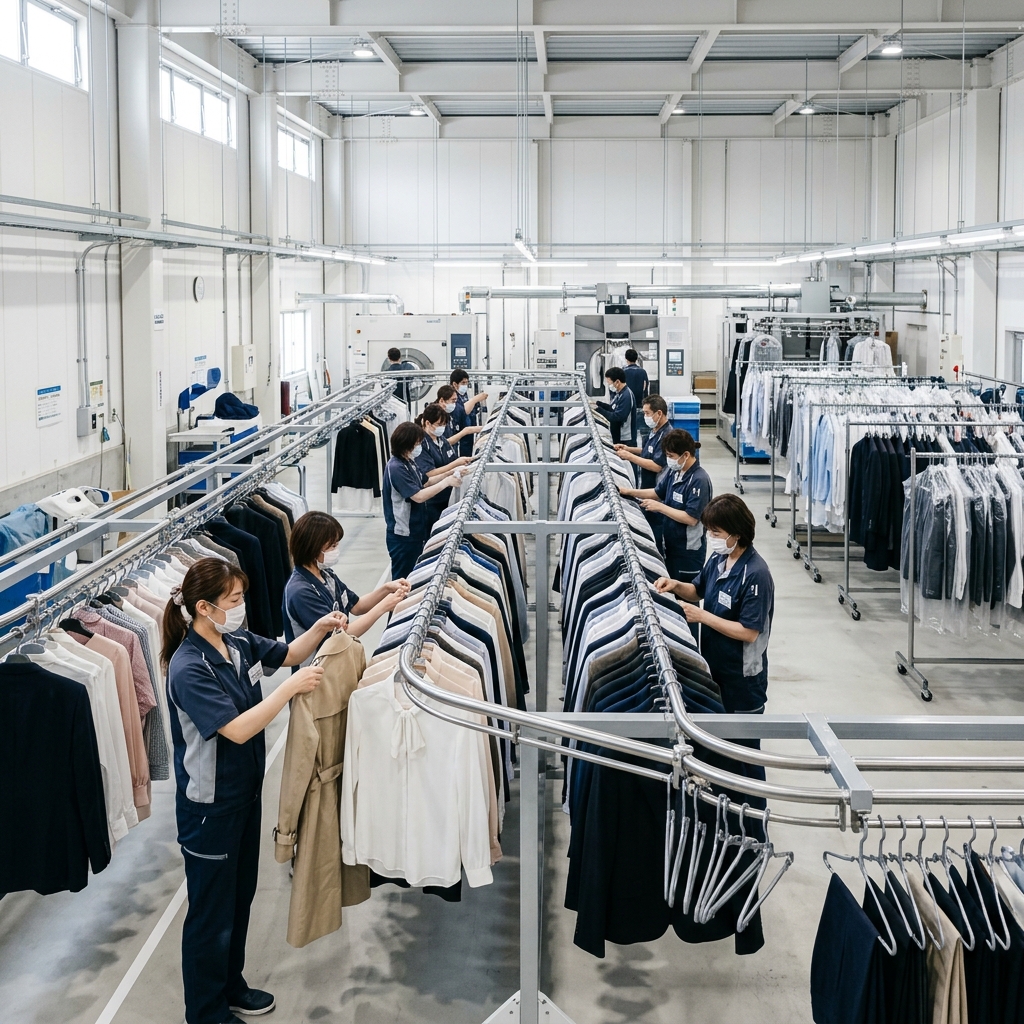 せんたく便は滋賀の工場でクリーニングする